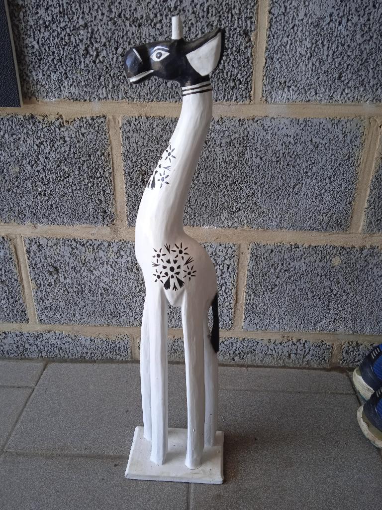 Girafe en bois, Antiquités & Art, Mammifère, Statue, Bois, 50 - 100 cm