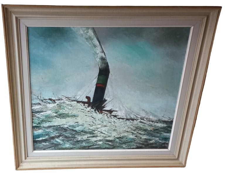 Julien Mettenanxt Aalter., Ophalen, Maritiem / water, Doek, Gesigneerd
