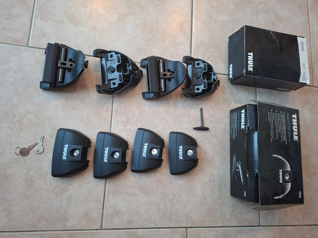kit thule 4023 + 753 - bmw séries 2 + 3 touring + X1,2,3,4,5, Autos : Pièces & Accessoires, Enlèvement, Utilisé