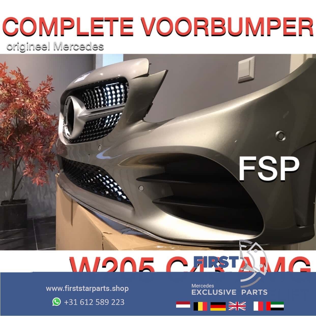 W205 FACELIFT AMG LINE VOORBUMPER Mercedes C Klasse 2014-202, Utilisé, -, Avant, -