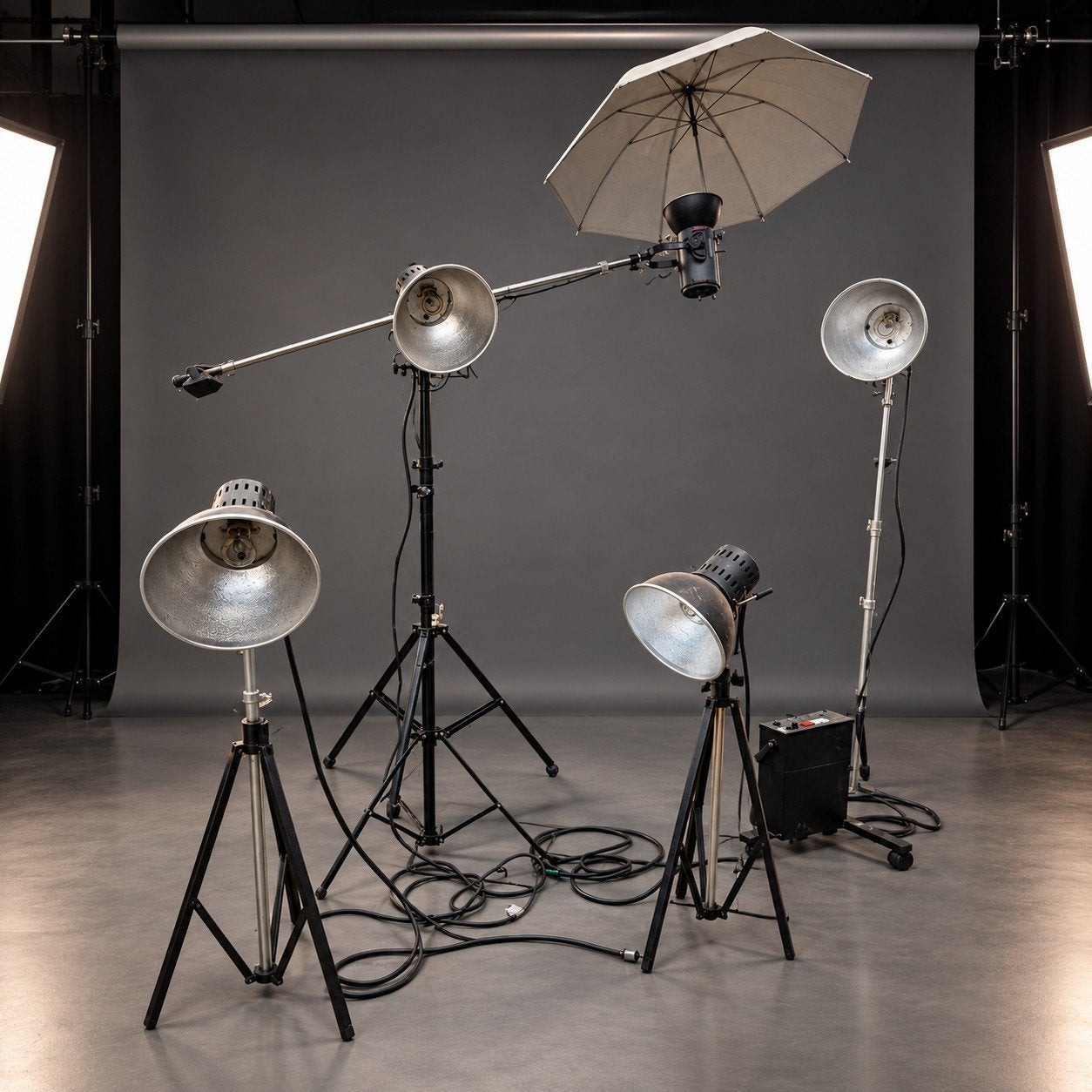 Vintage studiolampenset, Audio, Tv en Foto, Ophalen