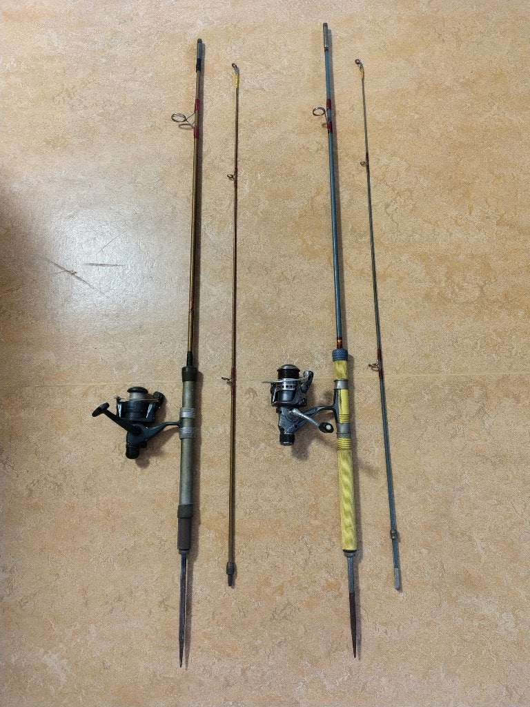 2 FOREL HENGELS MET MOLEN, Ophalen of Verzenden, Zo goed als nieuw, Werphengel