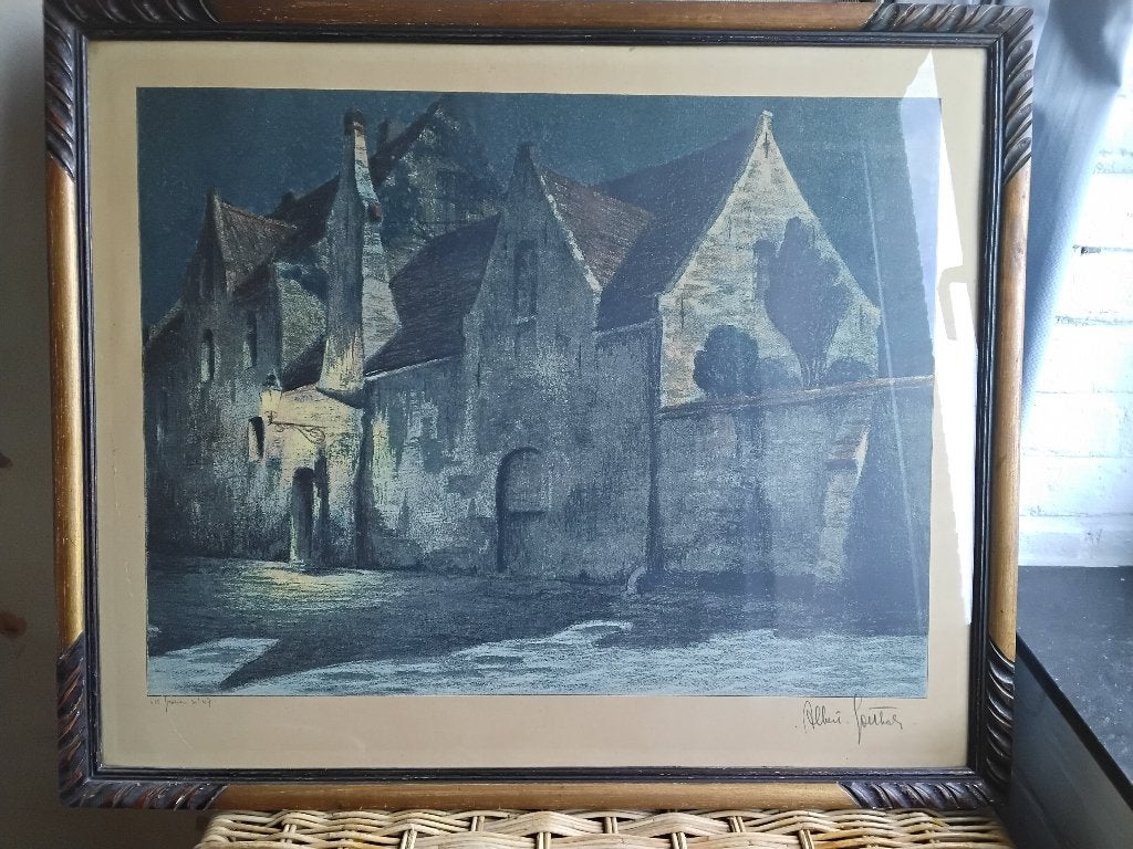 Ets Goethals, Antiek en Kunst, Ophalen, Stadsgezicht, 76 cm, 47 cm