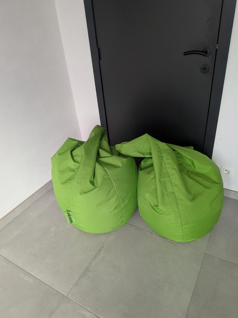 Lot de 2 sacs siège vert pomme, Maison & Meubles, Sièges-poires