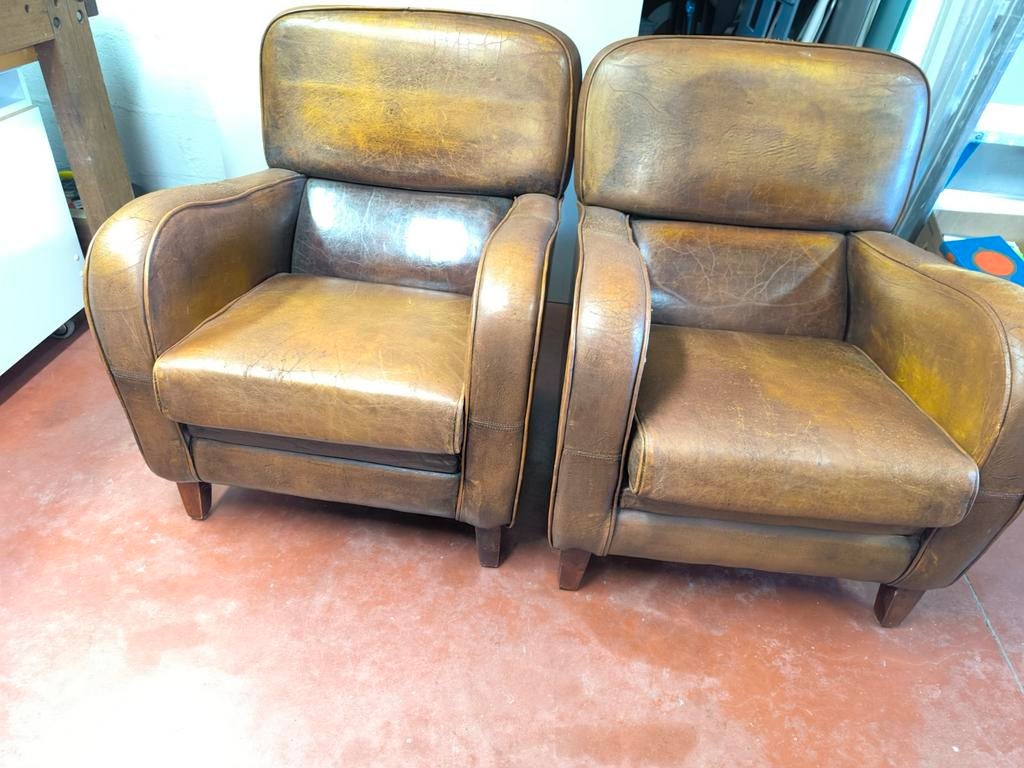 2 sièges en cuir, Maison & Meubles, Enlèvement, Cuir