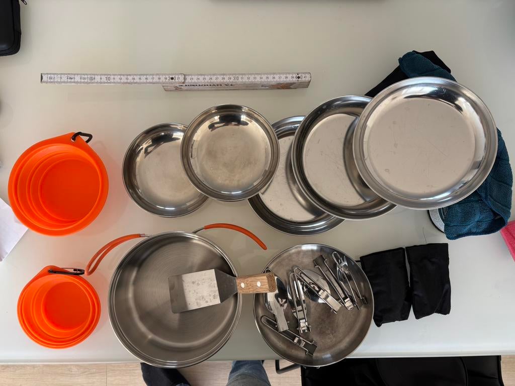 Camping kookset 2 personen met opbergzak