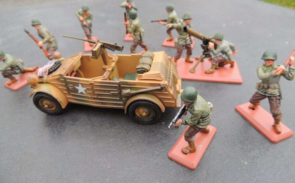 Britains Deetails Kubelwagen capturée et US Ranger's, Envoi, Neuf, 1:32 à 1:50, Voiture