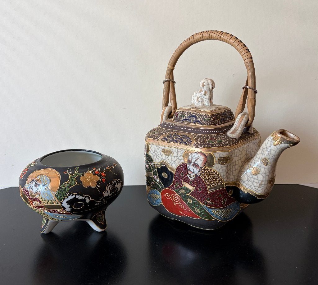 SATSUMA aardewerken theepot/beker JAPON KAPAN, Verzenden
