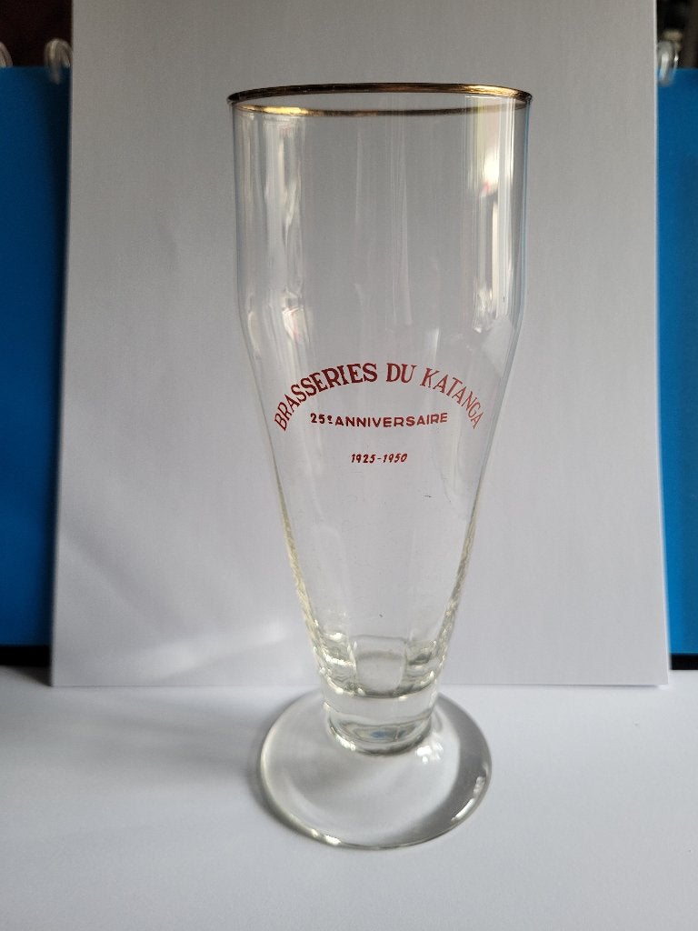 verre à bière brasserie du Katanga à facettes, Enlèvement ou Envoi, Utilisé, Verre ou Verres, Autres marques