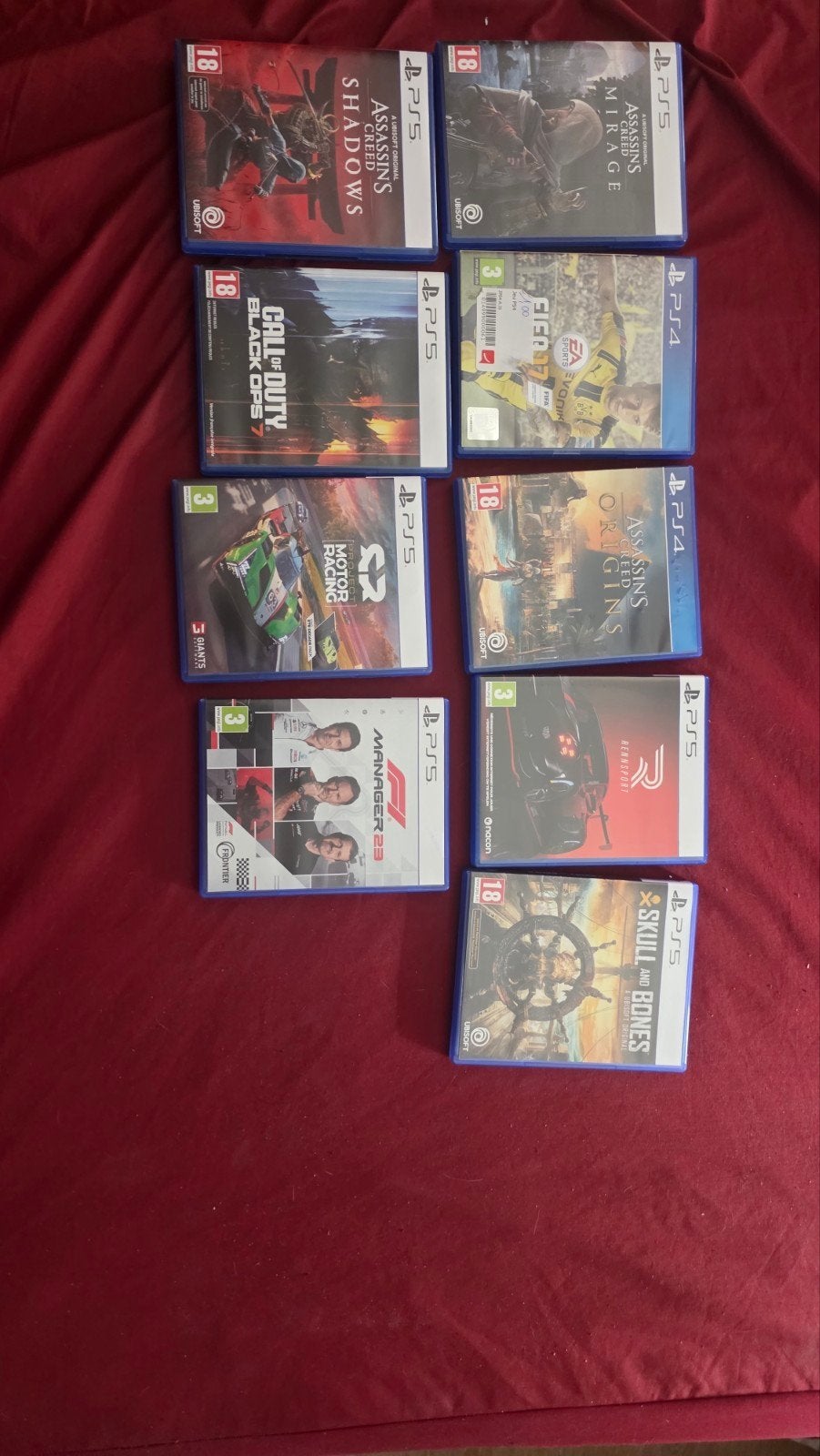 Lot 9 Jeux PS5 &PS4 (Assassin's Creed Shadows, Call of Duty7, Enlèvement ou Envoi, Comme neuf