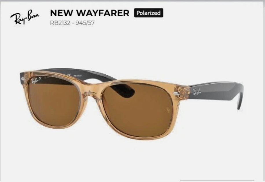 Ray-Ban New Wayfarer Bicolor Polarized, Enlèvement ou Envoi, Comme neuf, Ray-Ban, Lunettes de soleil
