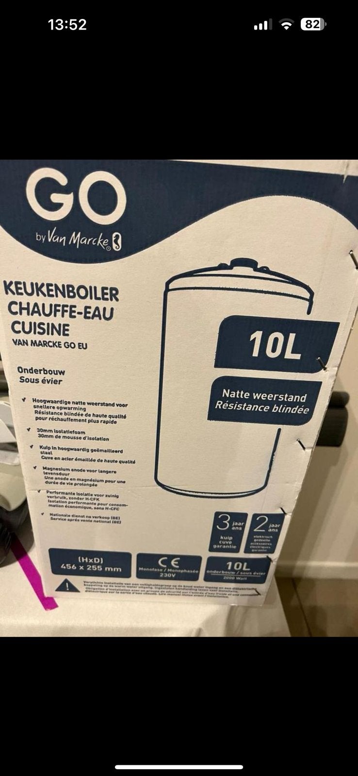 Keukenboiler 10L GO van Marcke, Doe-het-zelf en Bouw, Ophalen, Nieuw