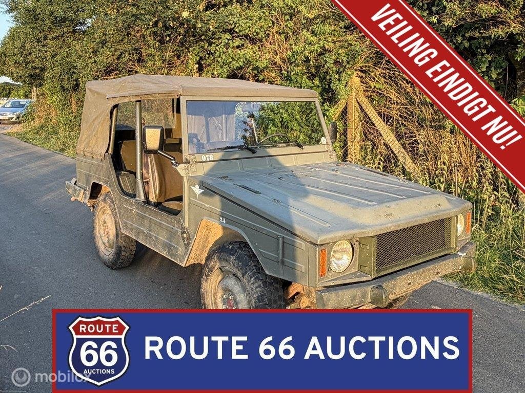 Volkswagen Iltis | 1978 | Route 66 Auctions, Auto's, Volkswagen, Zwart, Bedrijf, Handgeschakeld