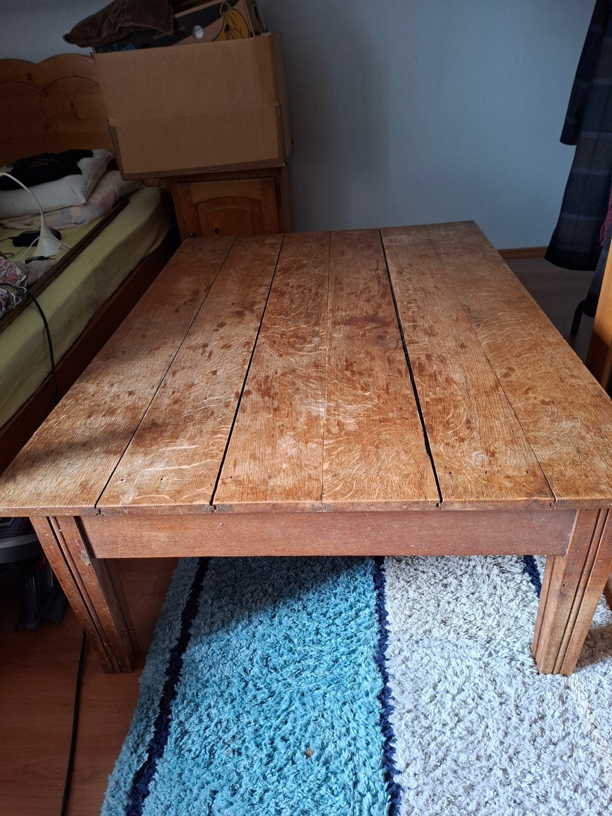 Te koop: grote oude eiken salontafel., Enlèvement