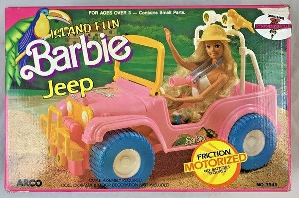 Barbie Island Fun Jeep Mattel Vintage 1987 met doos 7945, Verzenden, Zo goed als nieuw, Barbie