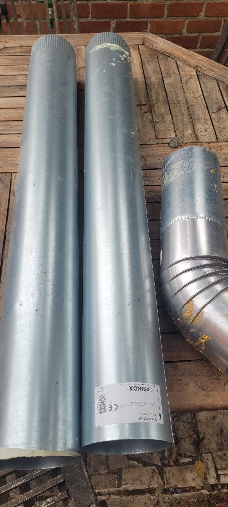 Opsinox metalen (galva) buizen – Ø125 mm – inclusief bocht, Ophalen, Overige materialen, Nieuw, Minder dan 2 meter