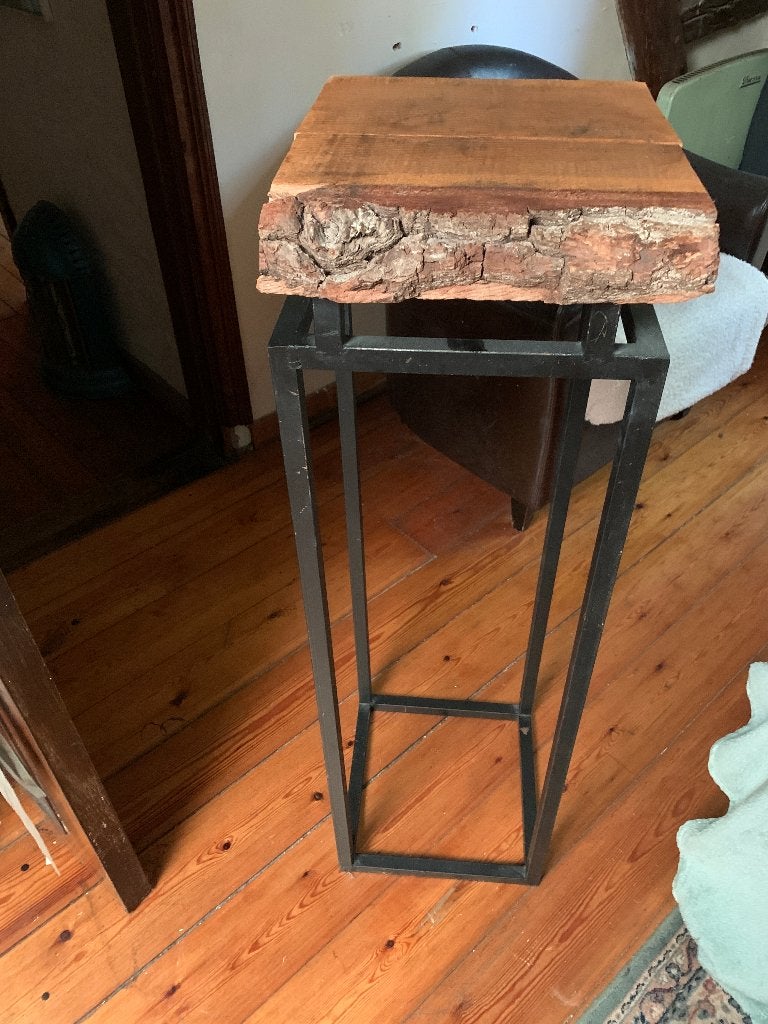 Stoere industriele, landelijke bijzettafel, Ophalen, Gebruikt, Rechthoekig, 60 cm of meer