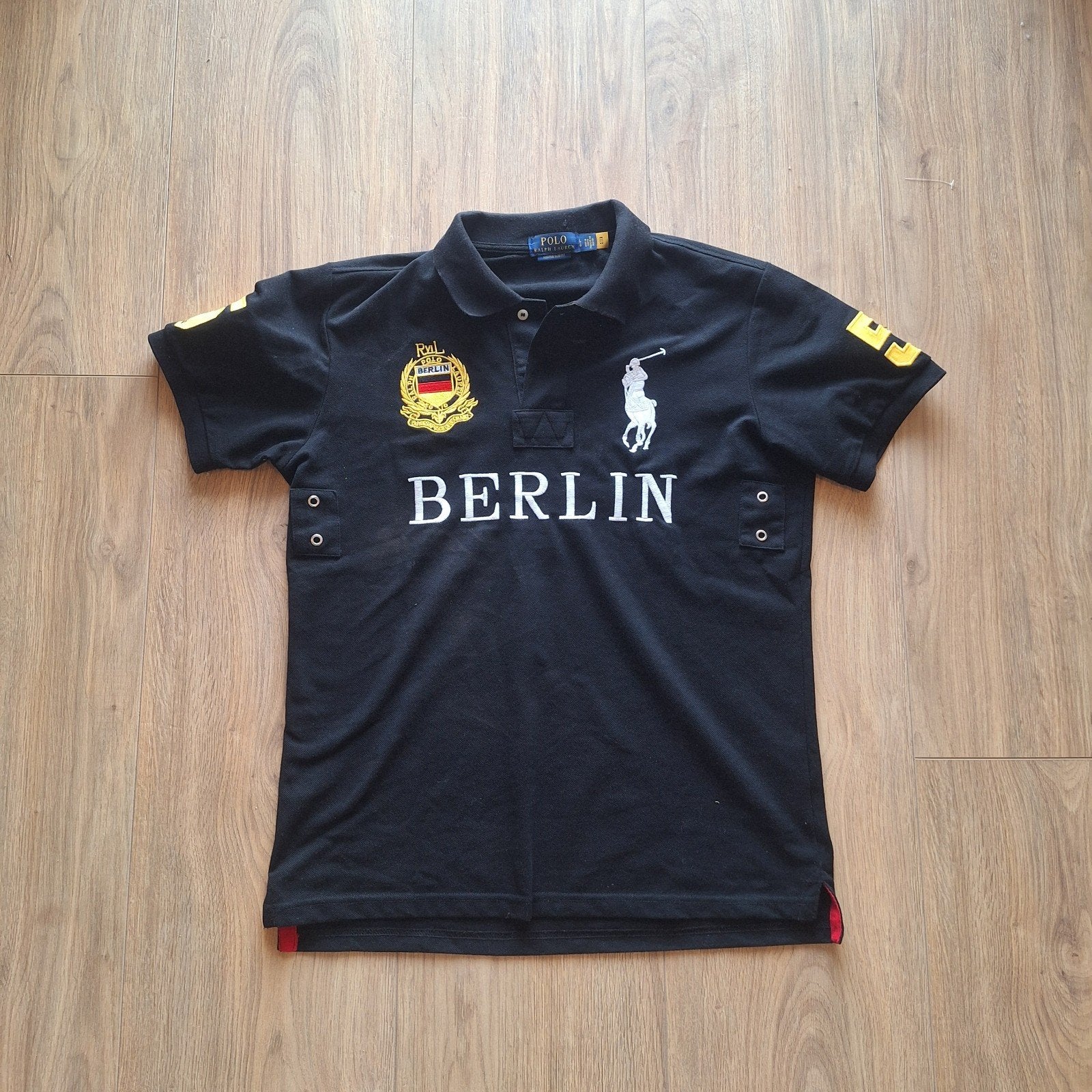 Polo authentique Ralph Lauren Polo « Berlin » - Taille L (pe, Envoi, Taille 52/54 (L), Noir, Polo Ralph Lauren