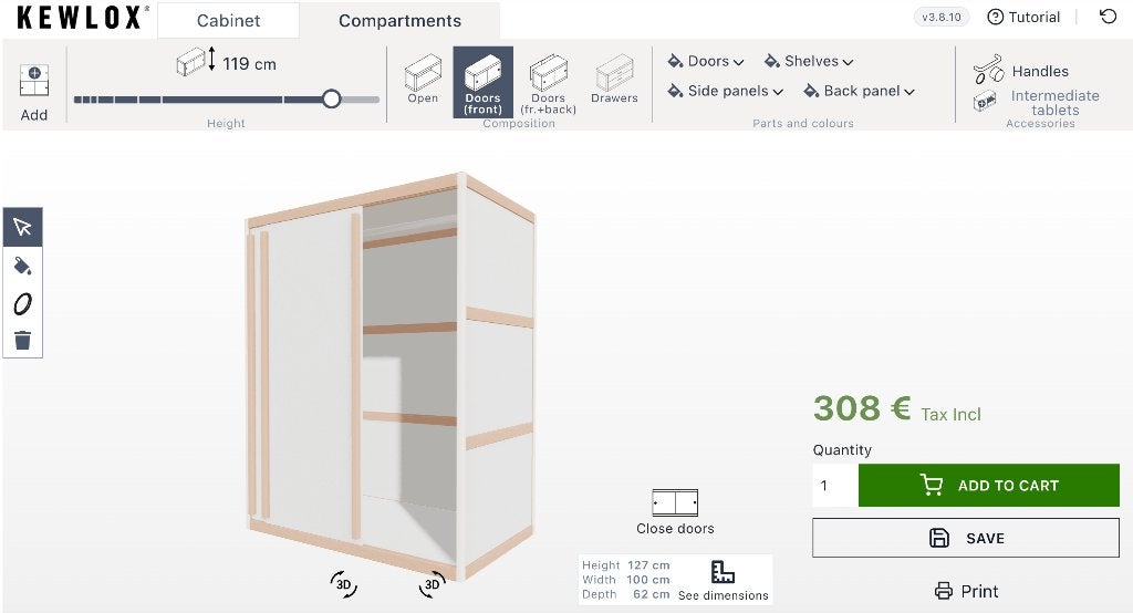 Kewlox kasten 127  100  62 cm — zeer goede staat, Huis en Inrichting, Gebruikt, 100 tot 150 cm, 100 tot 150 cm, Met deur(en)