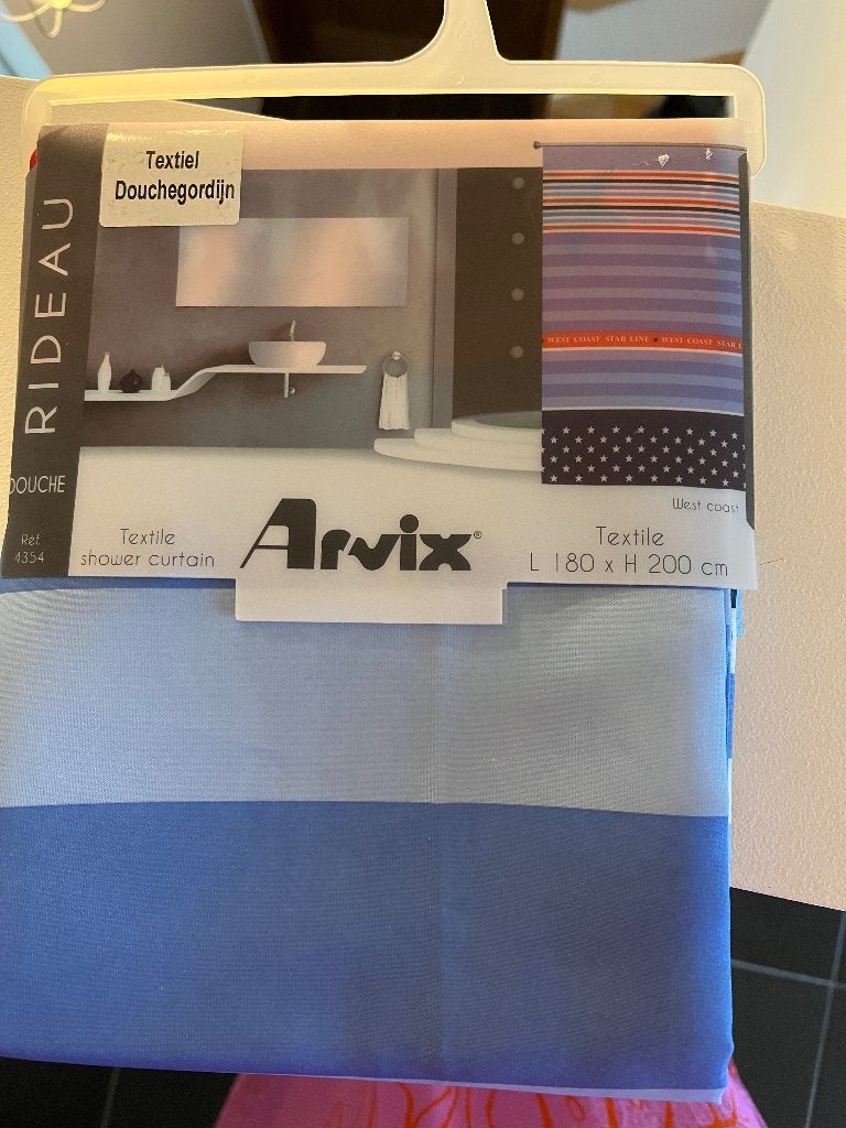 douchegordijn, Huis en Inrichting, Ophalen, Blauw, Overige merken, Nieuw