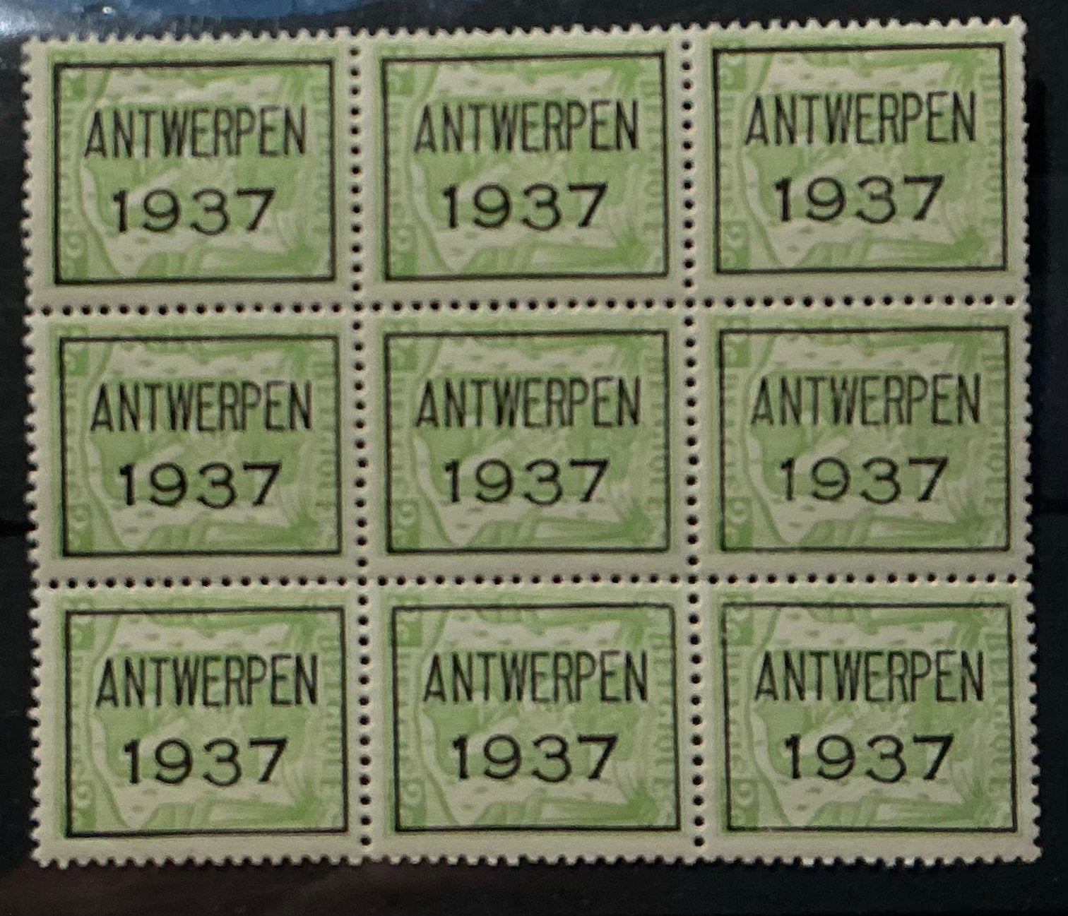 LOT 671. ANTWERPEN 1937. Blok 6 st. MNH., Orginele gom, Ophalen of Verzenden, Postfris, Postfris