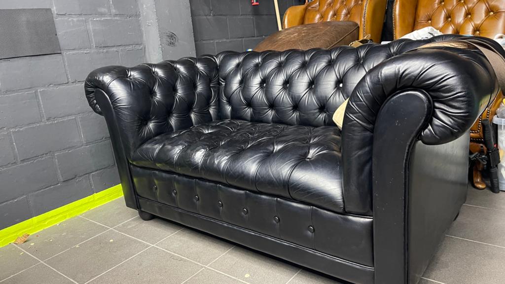 Chesterfield cuir 2 places, 75 à 100 cm, Chesterfield, 150 à 200 cm, Enlèvement