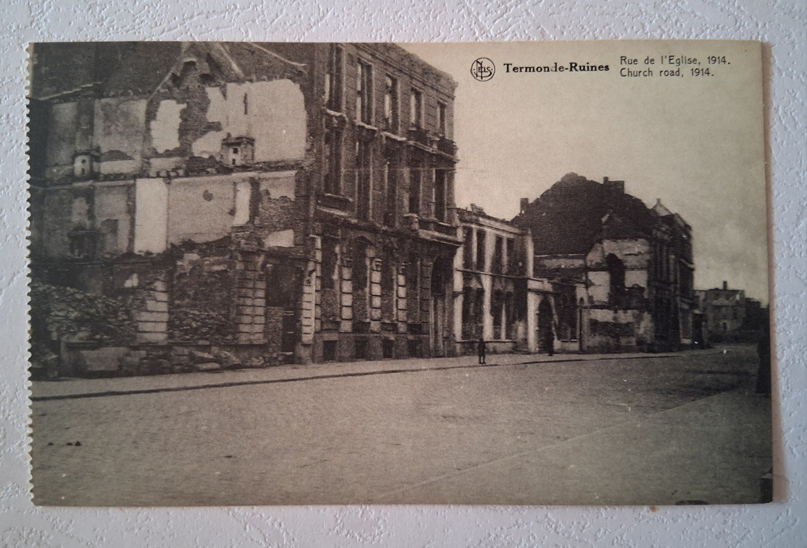 vintage Postkaart ruïnes Kerkstraat Dendermonde, Verzamelen, Ophalen of Verzenden