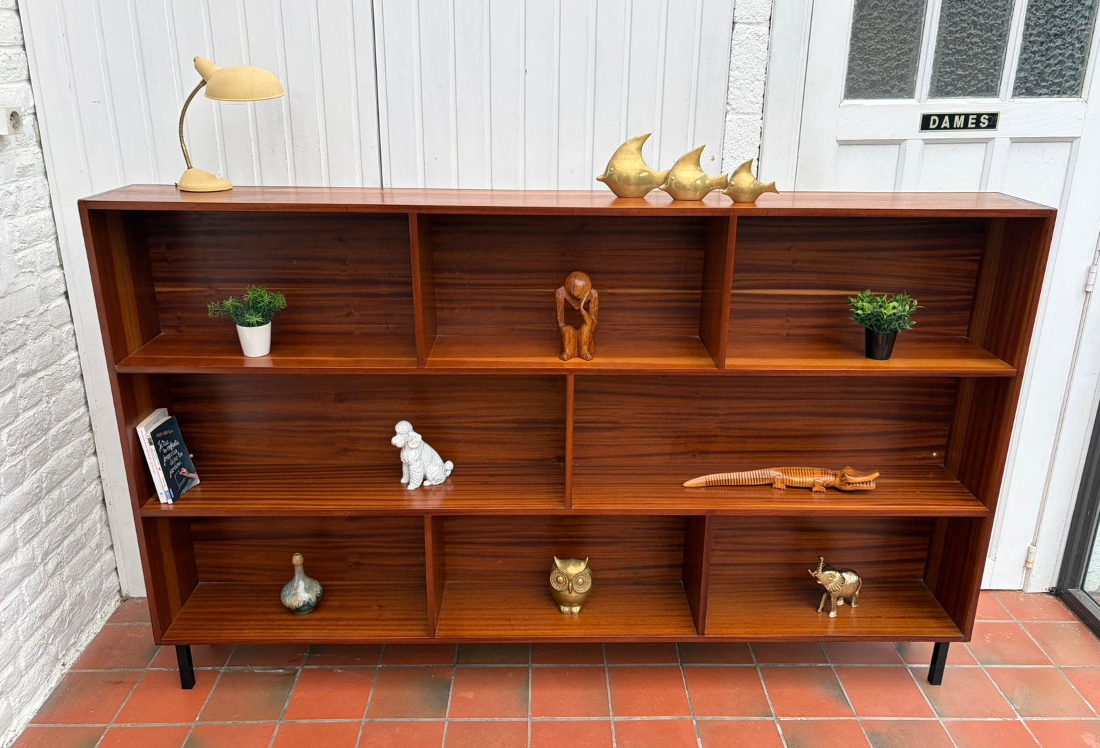 Vintage Scandinavische teakhouten boekenkast/plank, Huis en Inrichting, Kasten | Boekenkasten, Gebruikt, Teakhout, Ophalen