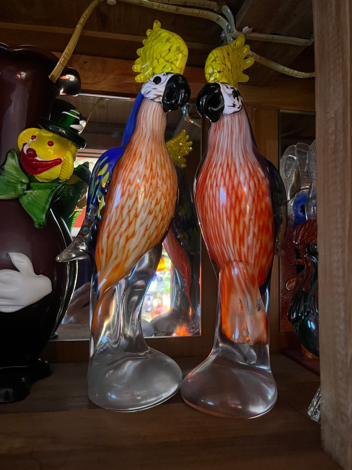 2 grands perroquets de Murano, Antiquités & Art, Enlèvement