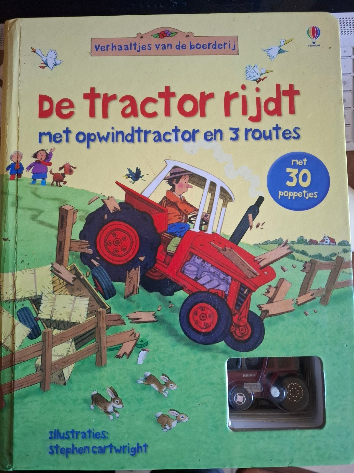 interactief boek met rijdende tractor, Boeken, Ophalen, Zo goed als nieuw