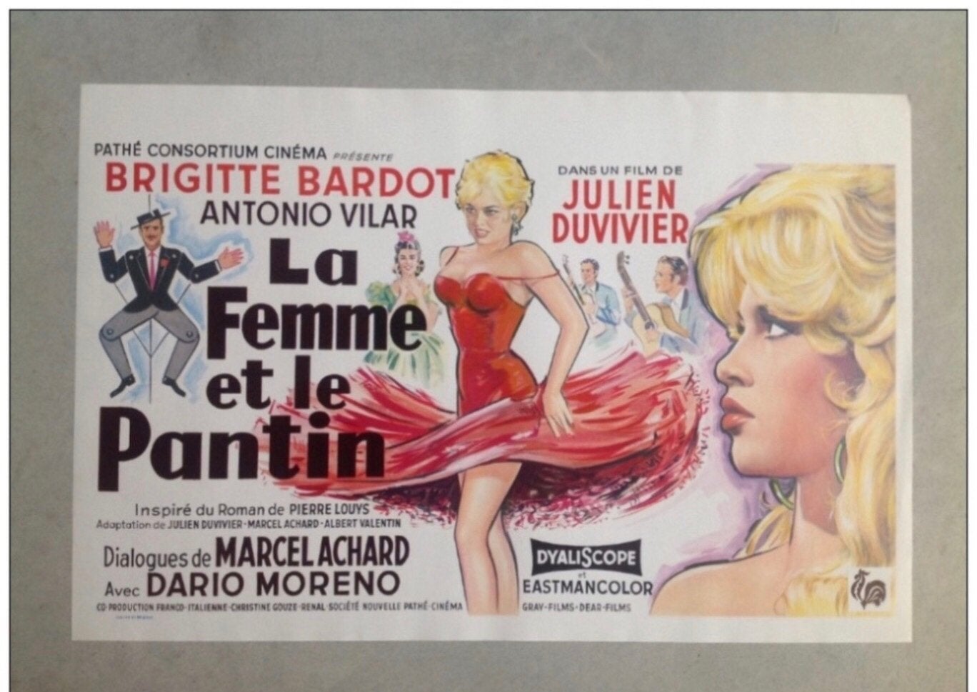 ORIGINELE BRIGITTE BARDOT POSTER 1960 (37 X 55 cm.), Verzenden, Film, Poster