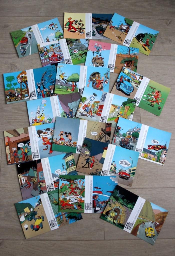 18 cartes double 1985 journal Spirou Robbedoes Dupuis Tintin, Envoi, Gaston ou Spirou, Comme neuf