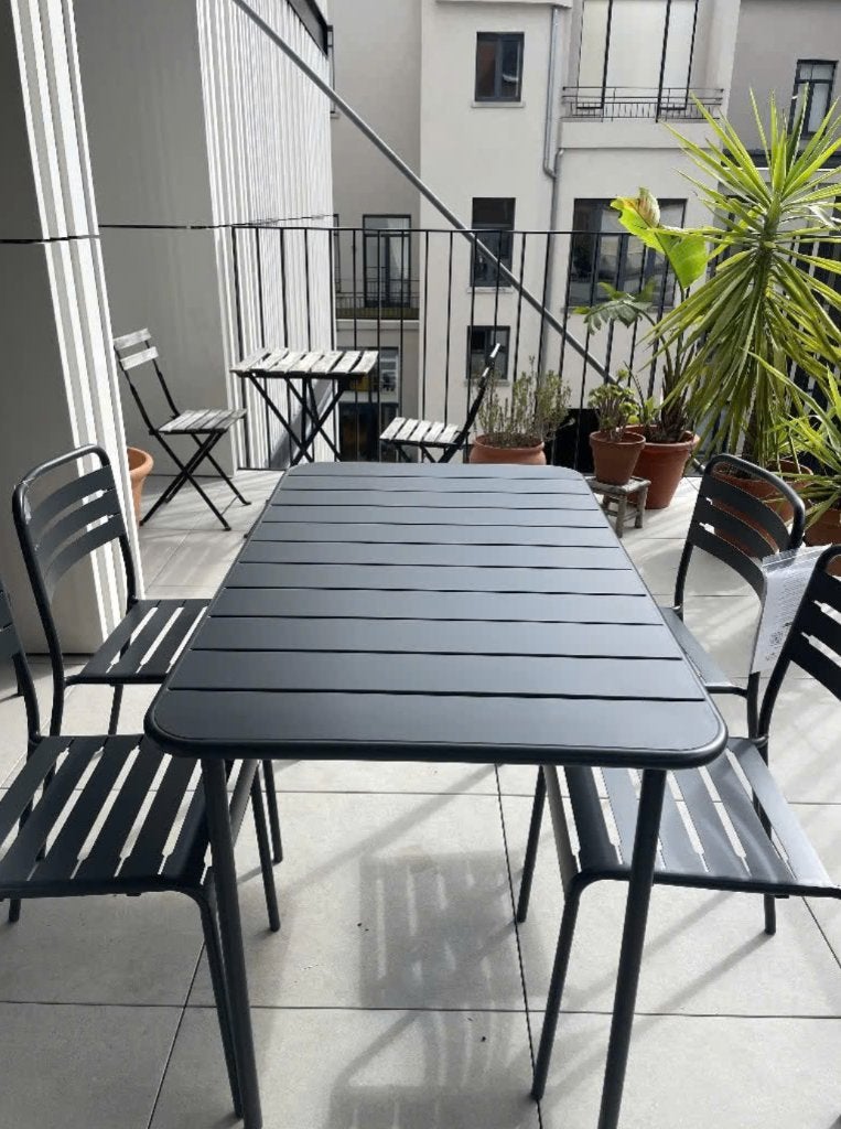 Tafel voor terras of balkon, Ophalen, Nieuw, Rechthoekig, Metaal
