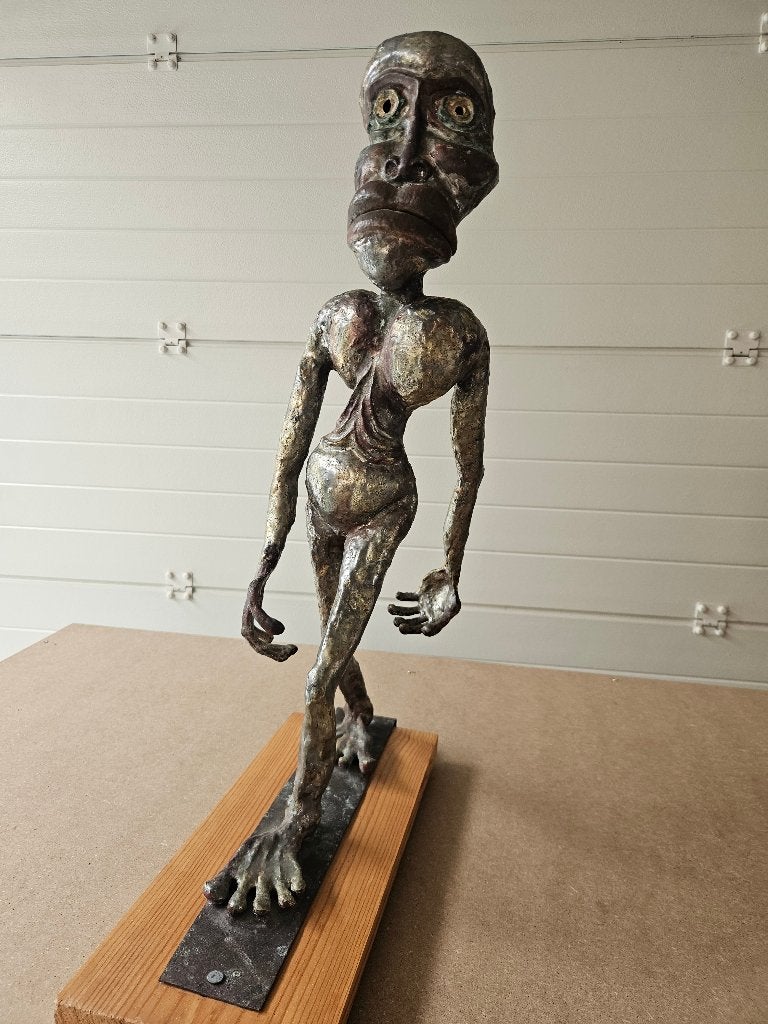 Exclusief handgemaakt werk West Vlaams kunstenaar koopje!!!, Antiek en Kunst, Handgemaakt, Brons, Beeld, Europa