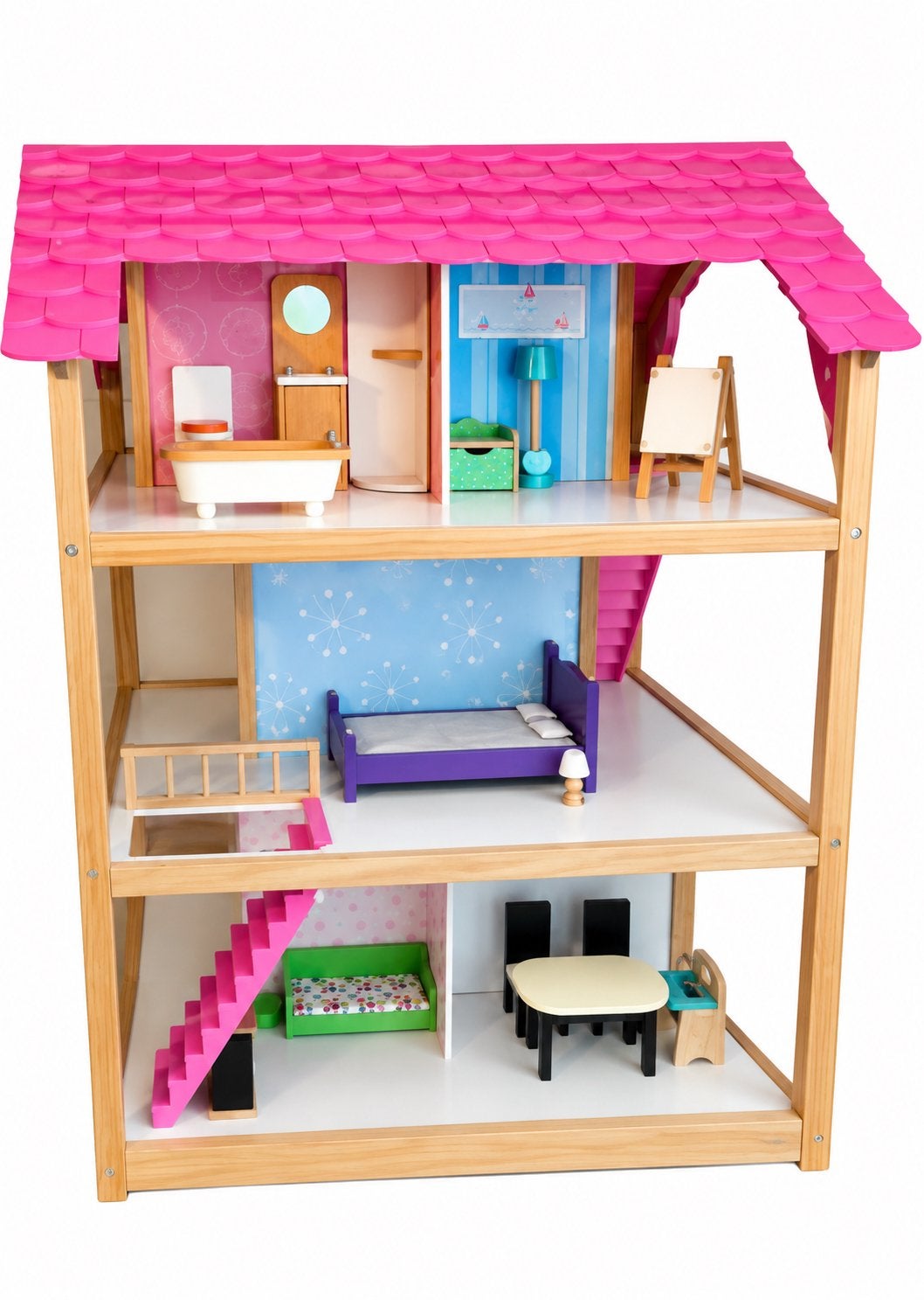 Houten groot poppenhuis kidcraft, Ophalen, Zo goed als nieuw, Poppenhuis