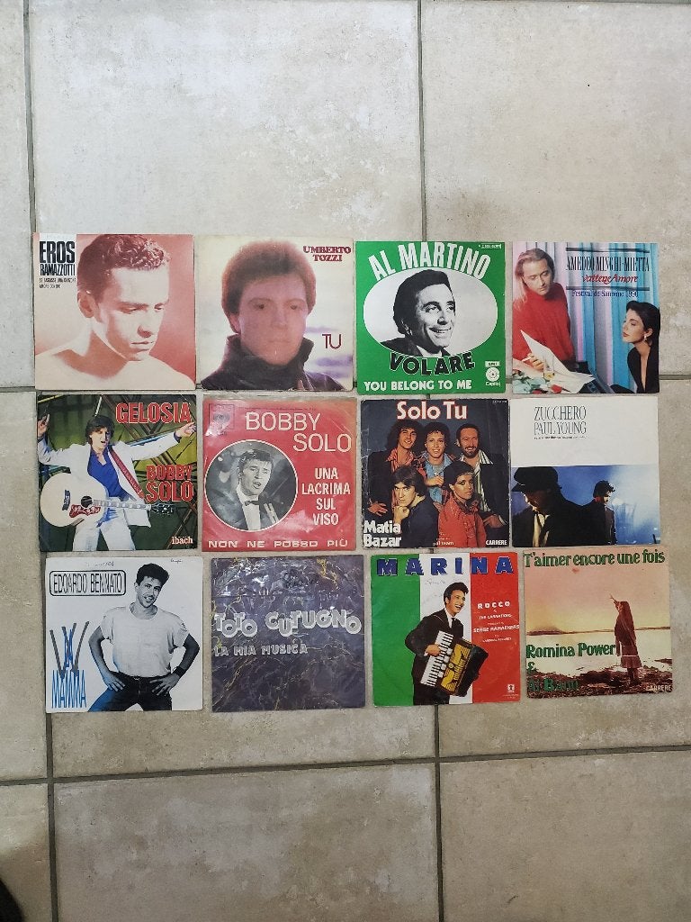 Lot de 12 disques 45 tours italien vinyle faire offre, CD & DVD, Enlèvement ou Envoi, Utilisé