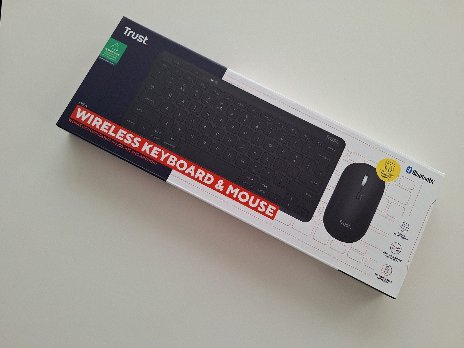Lyra, Wireless Keyboard en Mouse, Qwerty, Ophalen, Azerty, Draadloos