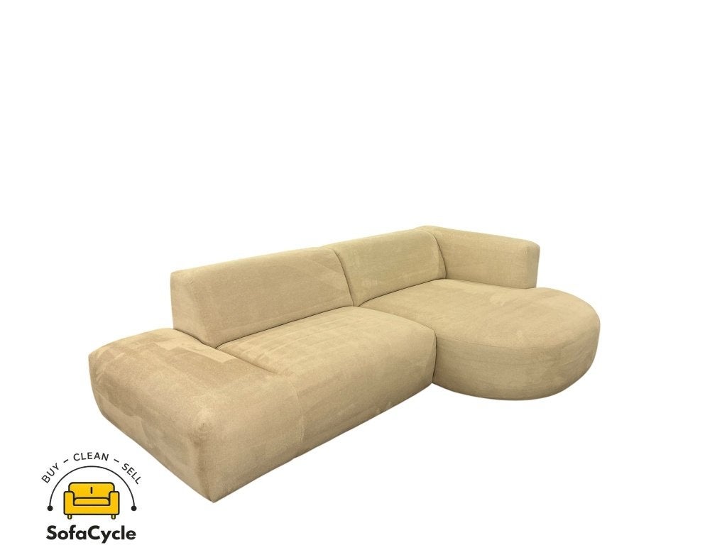 Juntoo hoekzetel beige, extra breed ligvlak, Huis en Inrichting, Gebruikt, Stof, Zonnestraat 223-229, 9600 Ronse, België, Info@sofacycle.be