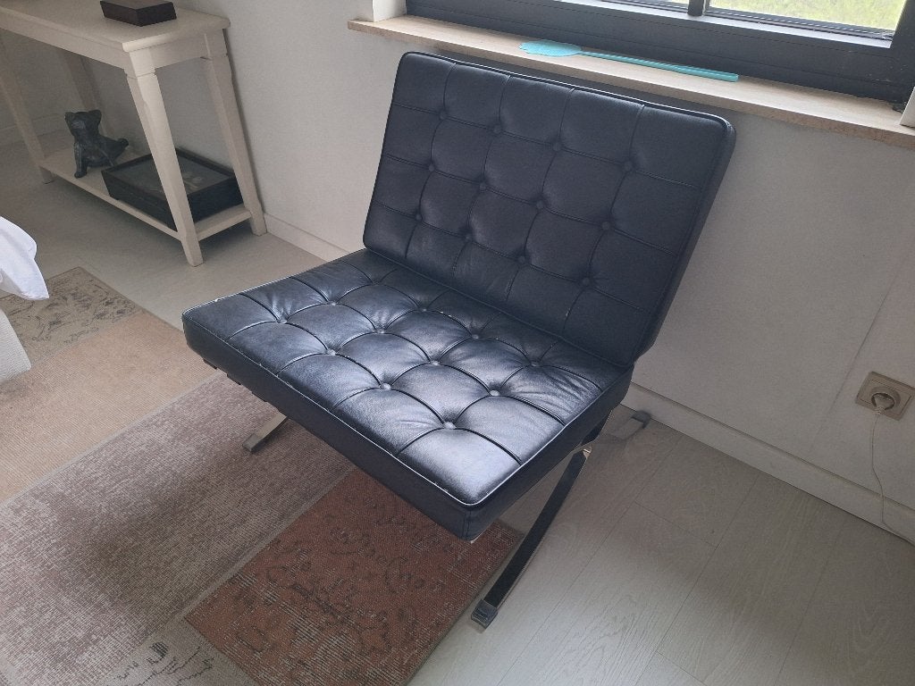iconische Barcelona zetel zwart, Ophalen, Modern design, Minder dan 75 cm, Rechte bank