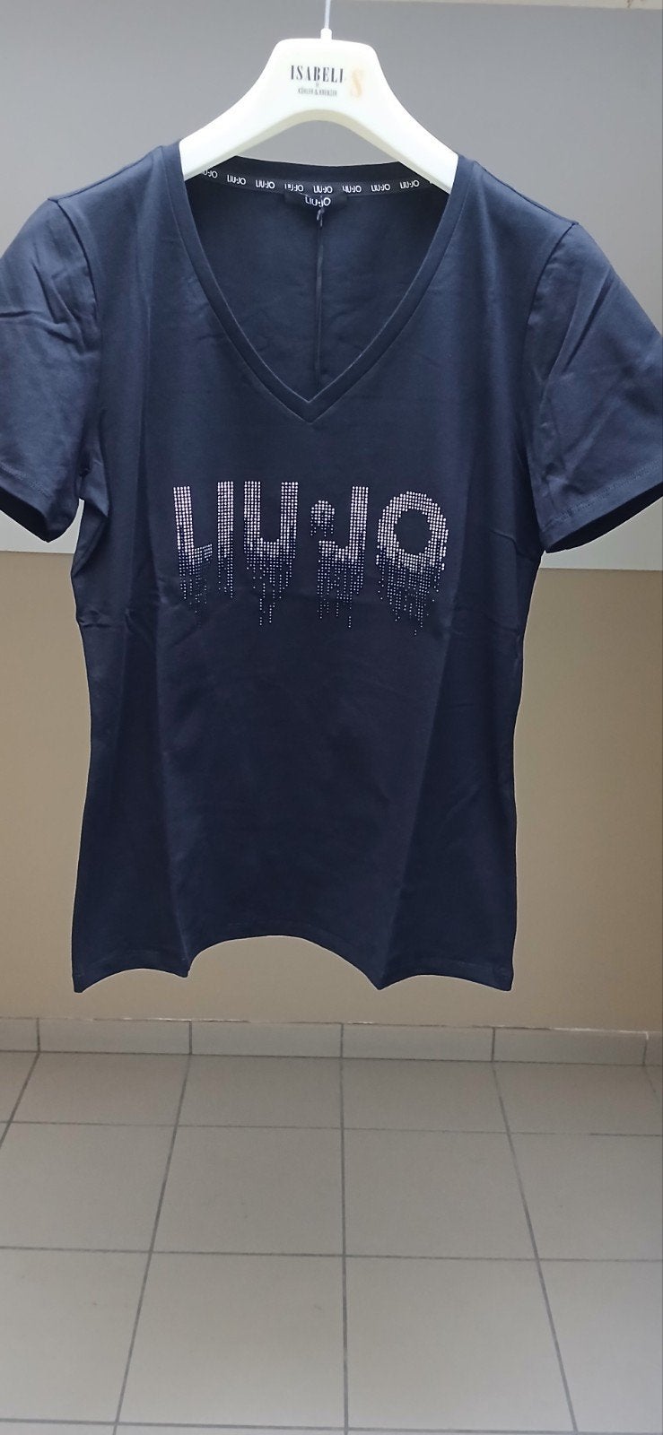 t shirt van Liujo met v- hals Liu Jo sport, Kleding | Dames, Liu Jo, Zwart, Maat 42/44 (L), Nieuw