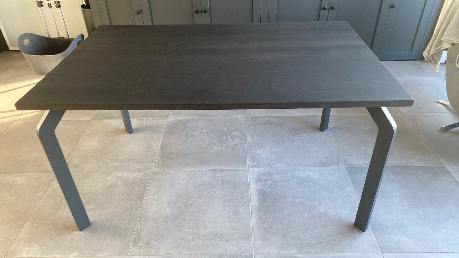 Stevige zwarte eettafel, Maison & Meubles, 100 à 150 cm, Quatre personnes, Enlèvement, Utilisé