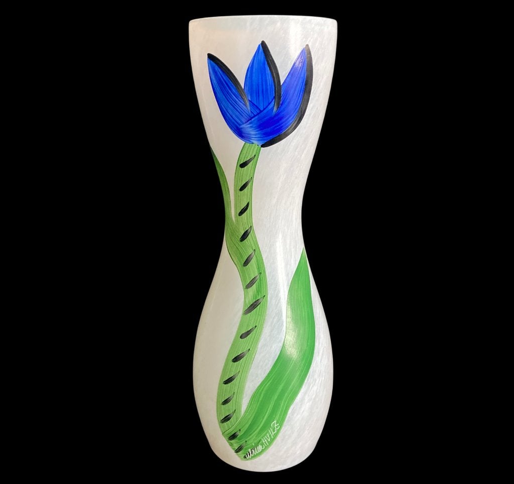 Kosta Boda Vase Tulipa design Ulrica Hydman Vallien 26 cm, Antiquités & Art, Art | Objets design, Vase, Verre, 26 cm, Enlèvement ou Envoi