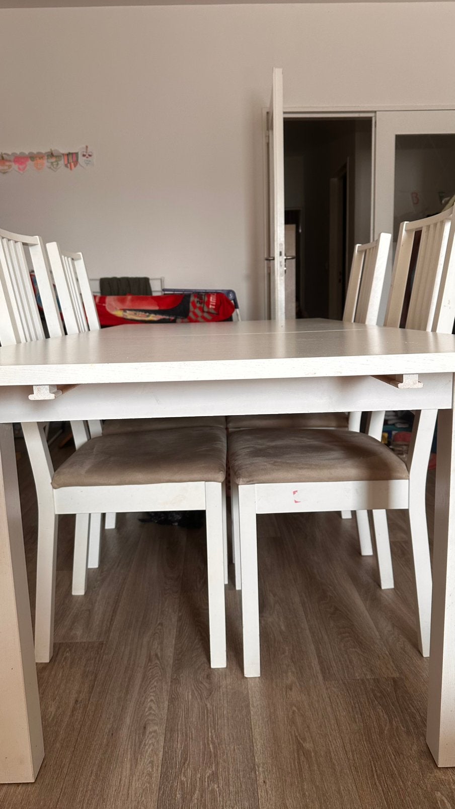 Eetkamerset ikea - MOET DRINGEND WEG!, Ophalen, Gebruikt, 4 tot 6 stoelen