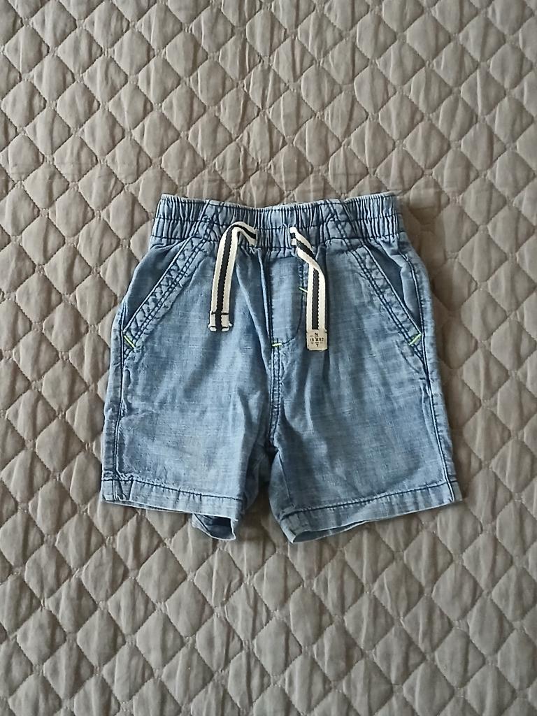 Leuke Next denim-look short maat 92 - 100% Katoen, Broek, Gebruikt, Ophalen of Verzenden, Next