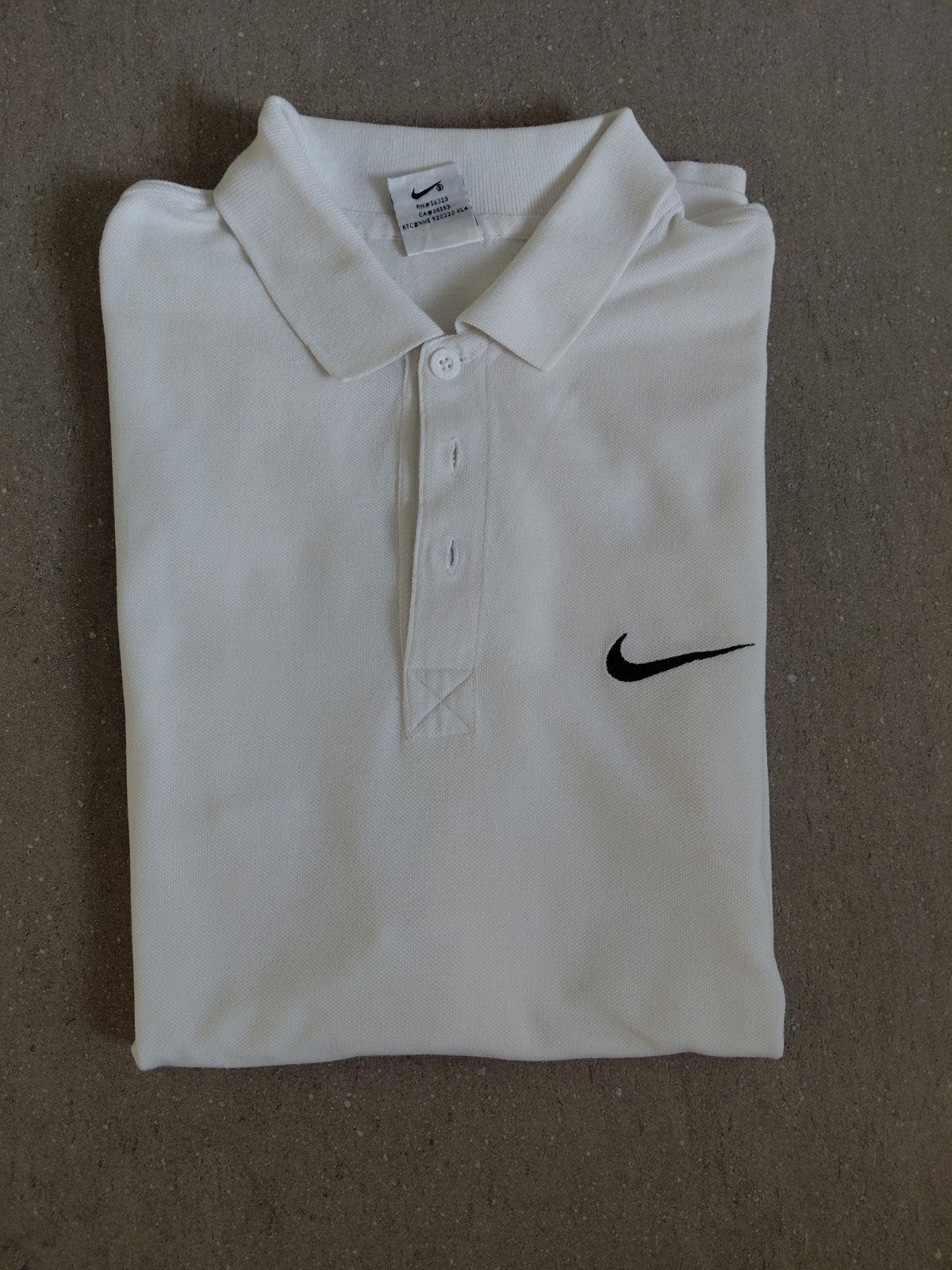 Polo Nike vintage blanc (M), Enlèvement ou Envoi, Nike, Porté, Blanc