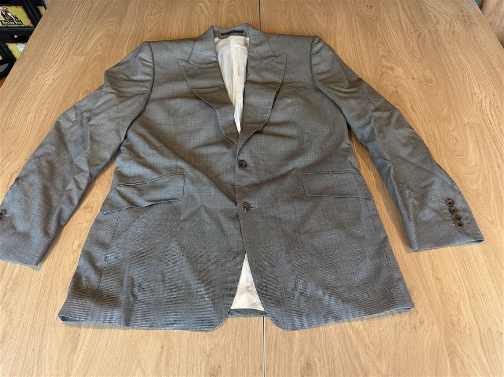Chester Barrie Savile Row Wollen Blazer Grijs Birdseye - 42R, Kleding | Heren, Kostuums en vesten, Ophalen of Verzenden, Zo goed als nieuw