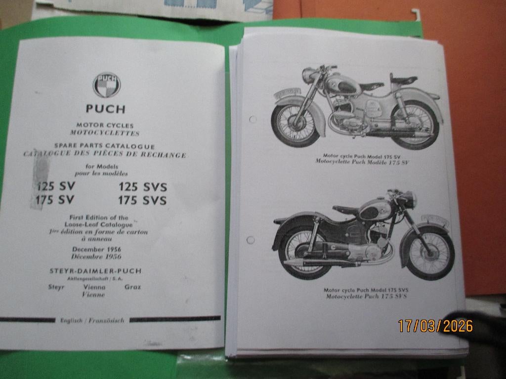 onderdelen boek Puch 125-175 SV, Motoren, Ophalen of Verzenden