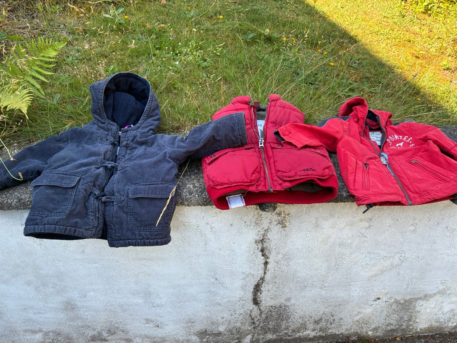 3 vestes bébé garcon  80 cm et 4-5 ans gratuit, Ophalen, Gebruikt