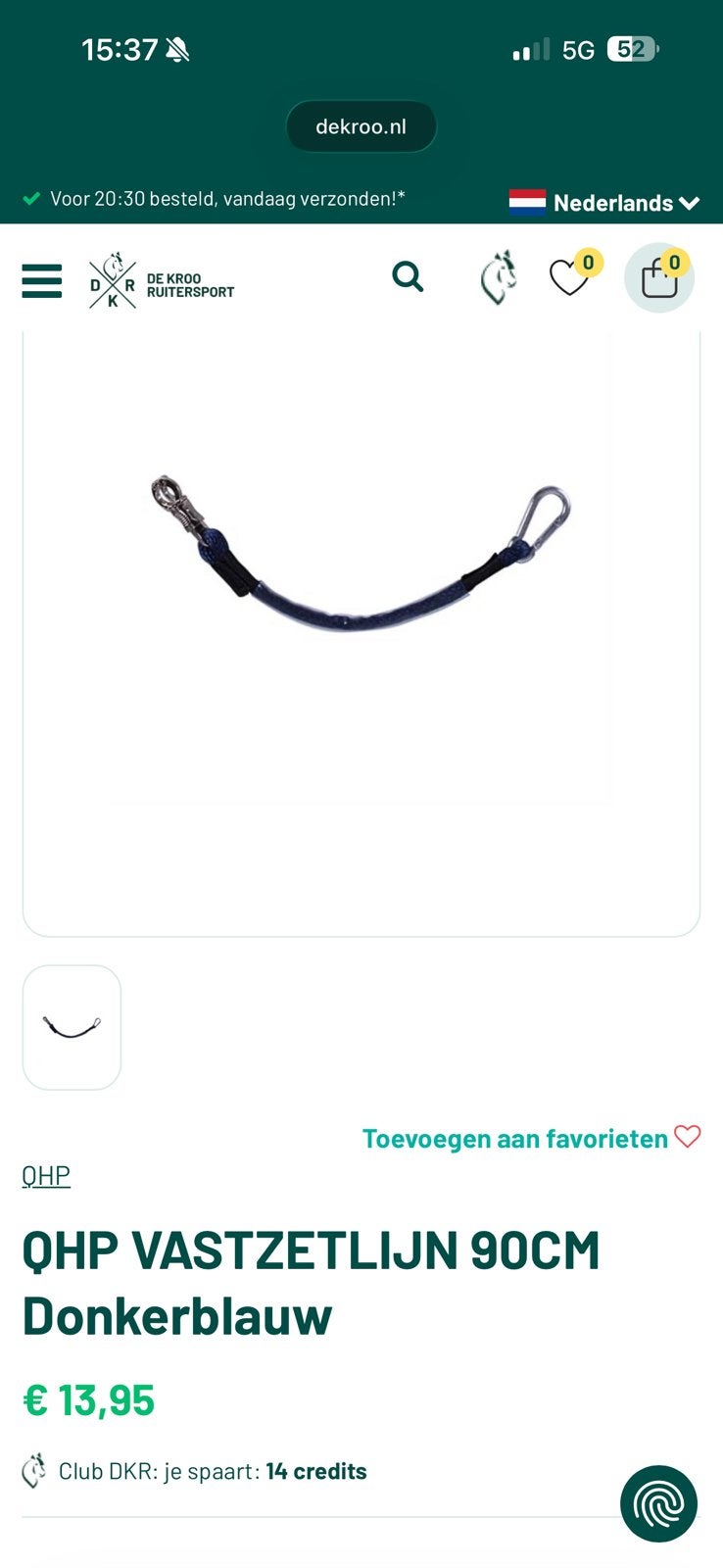 Vastzet lijnen 90cm, Animaux & Accessoires, Chevaux & Poneys | Brides & Harnachement, Enlèvement, Comme neuf, Gris