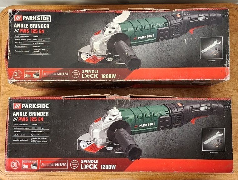 Haakse slijper Parkside PWS 125 E4 (NIEUW) 2 stuks, Doe-het-zelf en Bouw, Ophalen of Verzenden, Nieuw, 1000 watt of meer, Haakse handslijpmachine